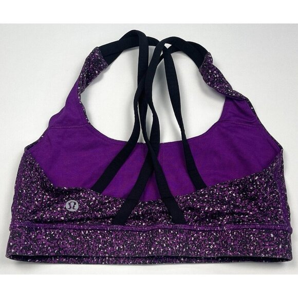 LULULEMON Womens SIZE 2 Energy Bra Flashback Static Purple *No Pads/Size Dot* - Picture 2 of 5